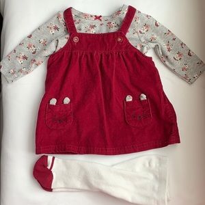 Carters 3 piece Floral Tee and Jumper set